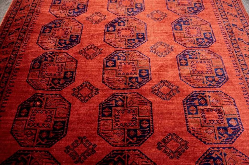 Grande Tapete AFEGÂO - padrão BOKHARA - Lã s/ Algodão c/ 300cm x 245cm