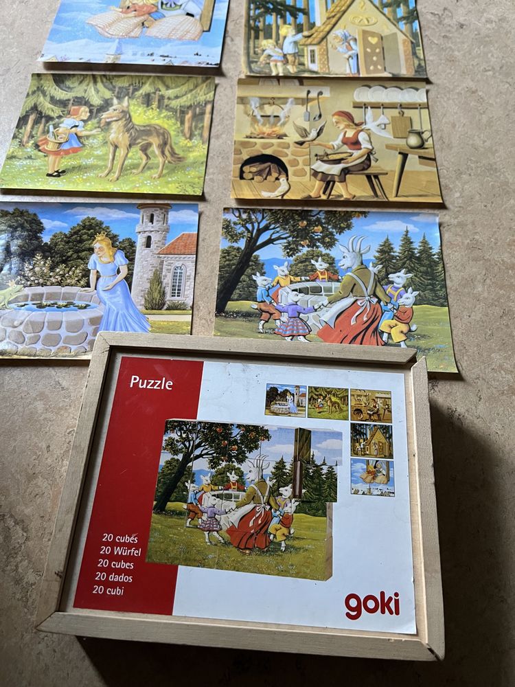 Drewniane puzzle, 6 obrazków, 20 sztuk