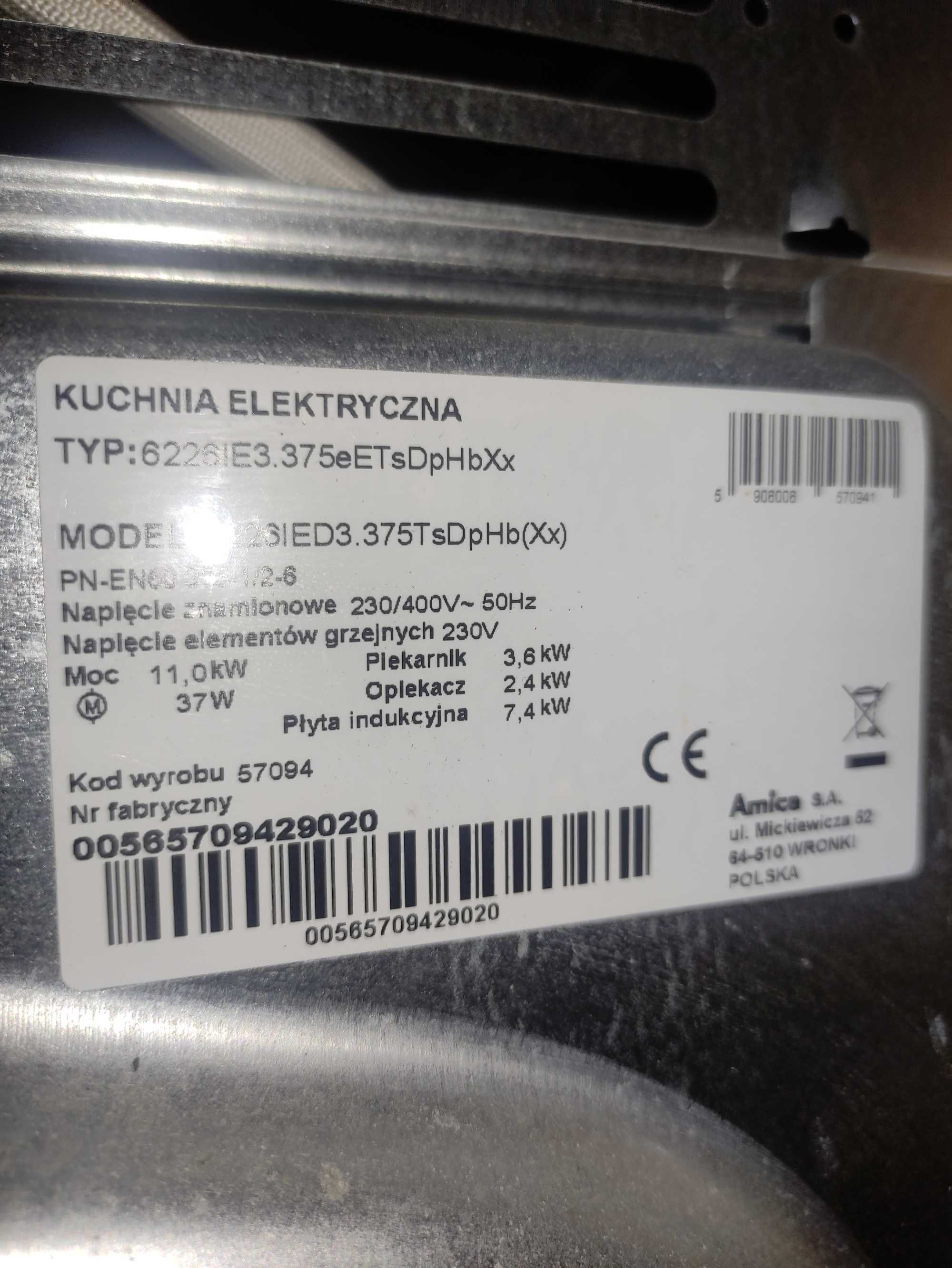 kuchnia elektryczna Amica - uszkodzona