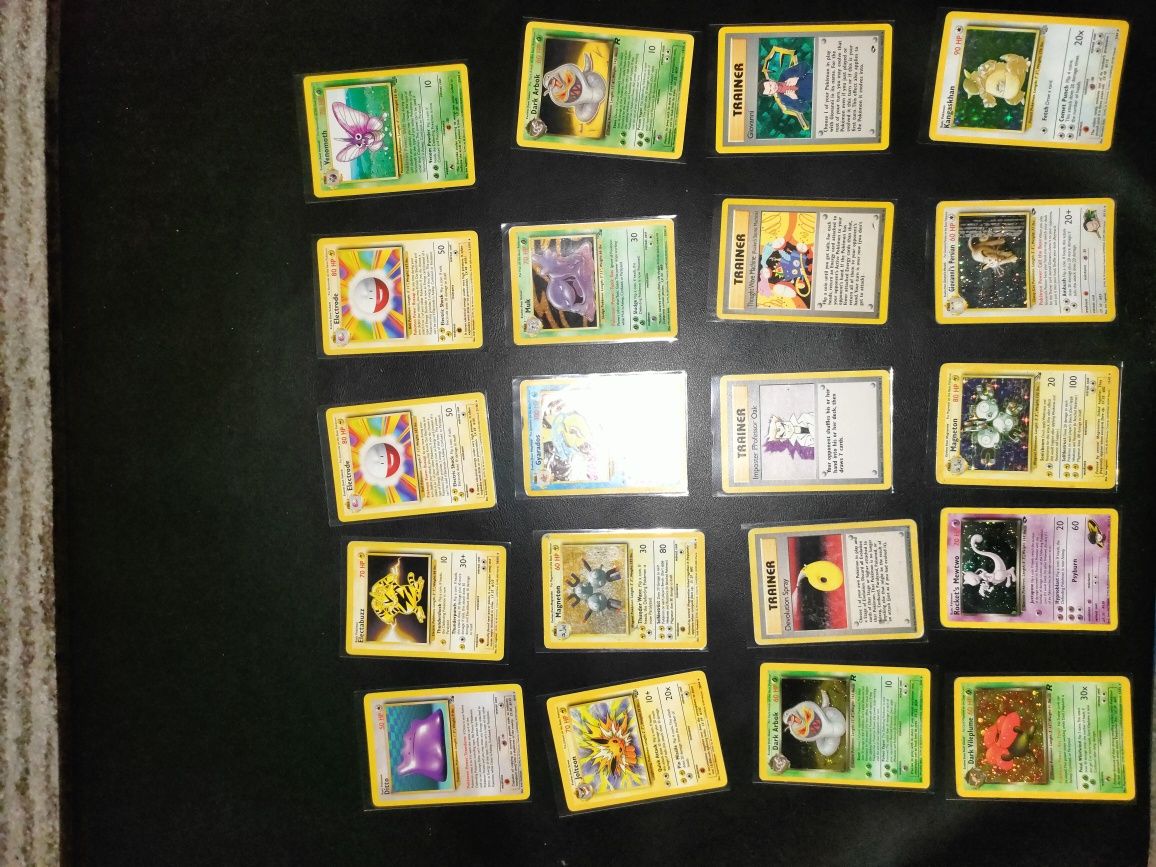 21 kart pokemon 1 seria, jungle,fossil,dark, trainer's