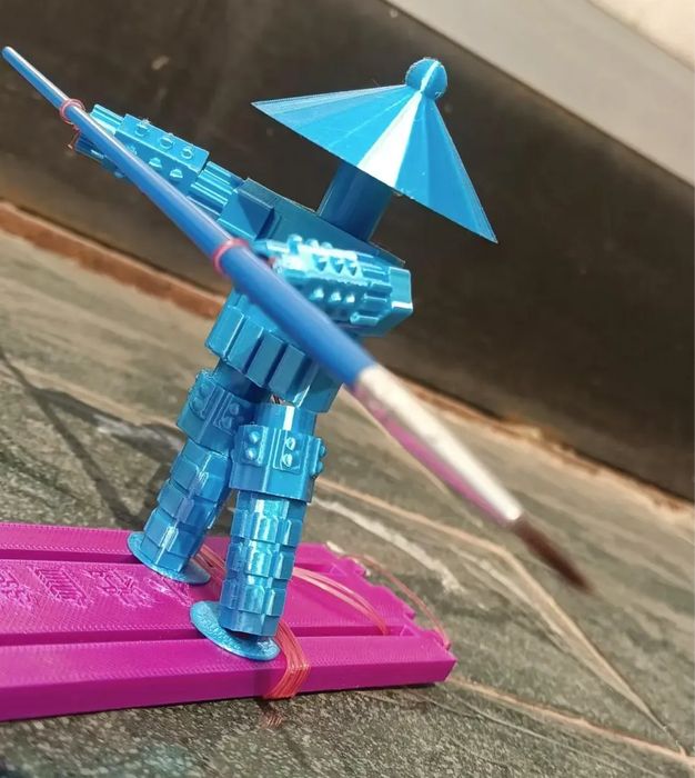 Figura 'Bamboo Man' - Comandante Militar de Roupa Azul