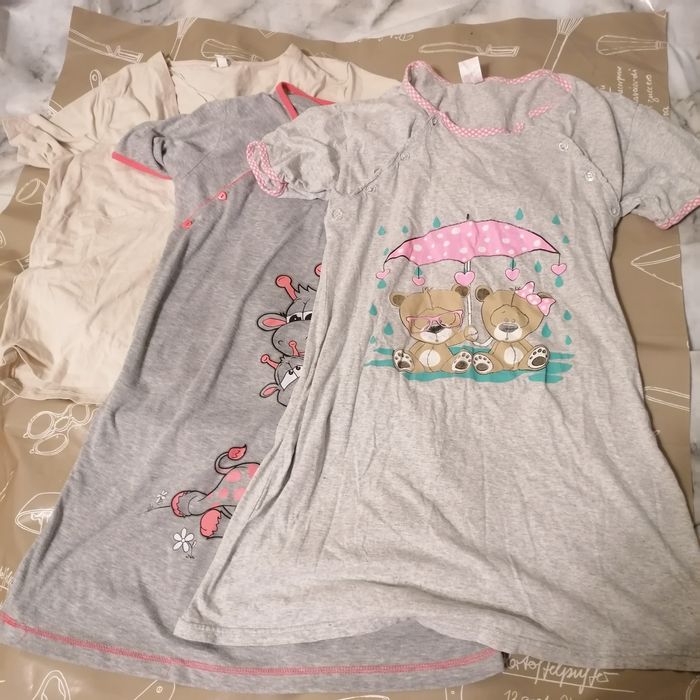 2 koszule i koszulka do karmienia