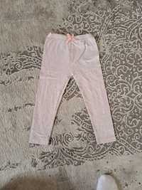 Leginsy legginsy dla dziewczynki różowe delikatny róż szare kropki 98