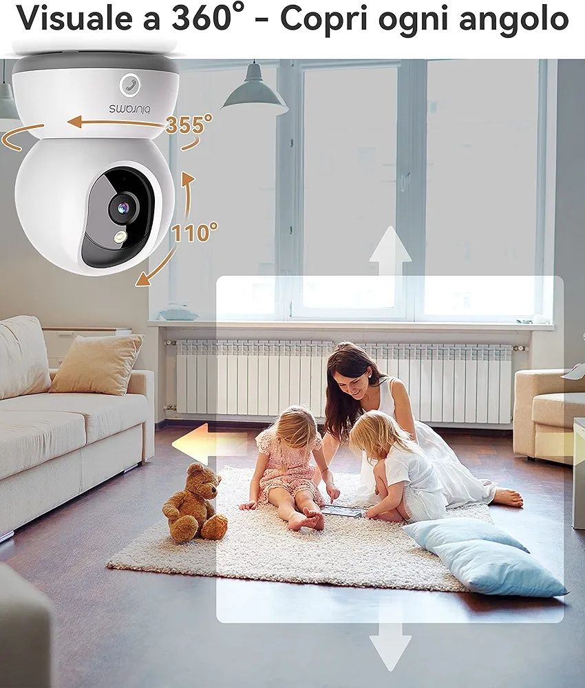 blurams 2K Wewnętrzna kamera Wi-Fi 360° – idealna do monitorowania dom
