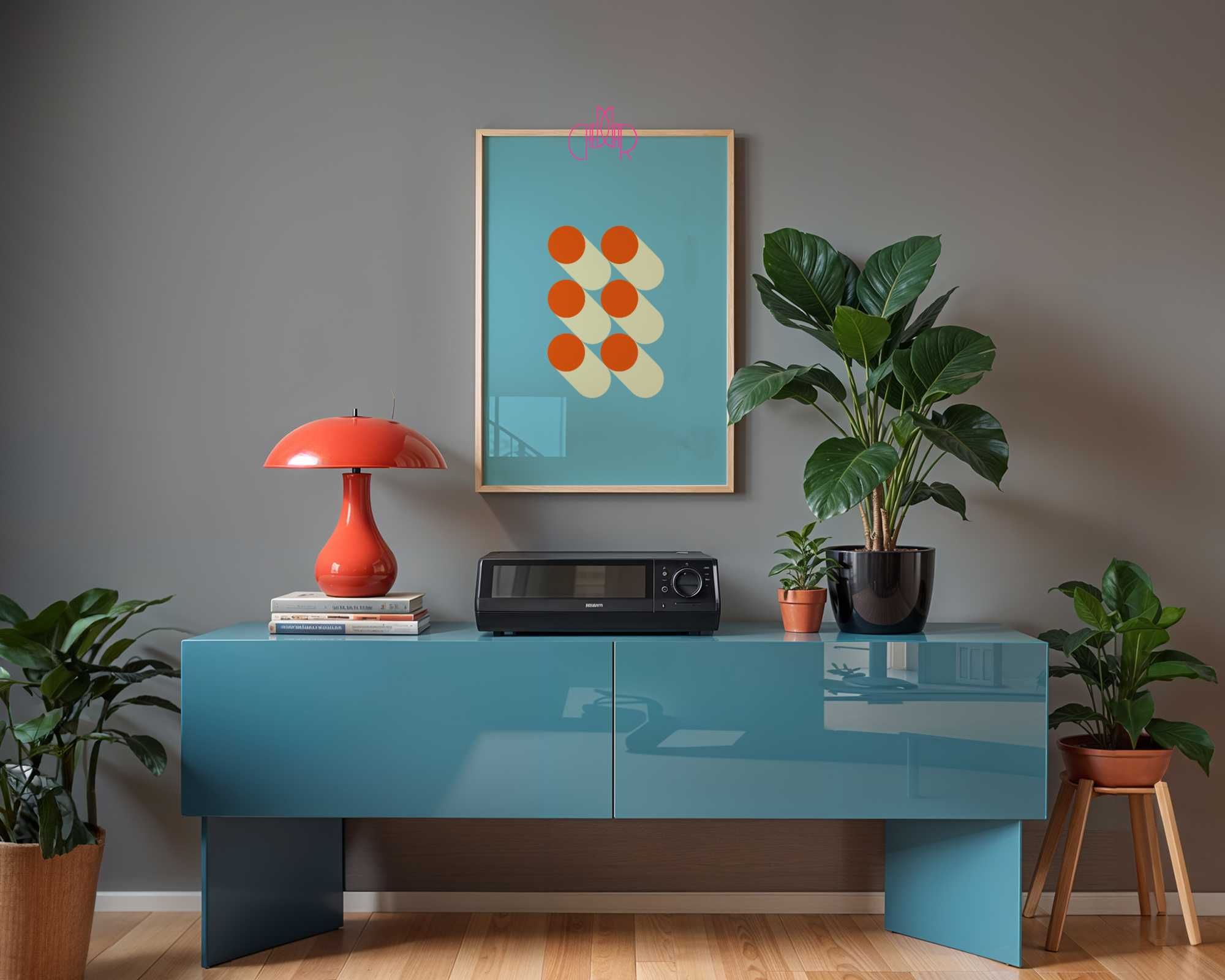 Plakat Bauhaus, symetryczne kropki, 30x40