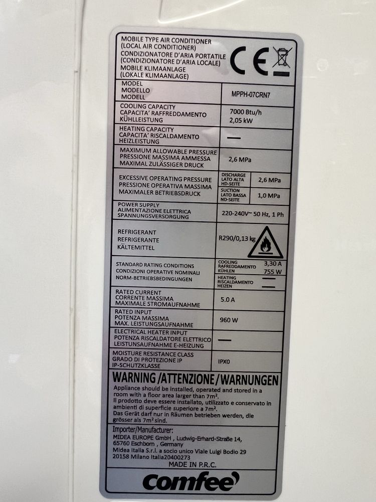 Klimatyzator Midea Comfee MPPH-07CRN7