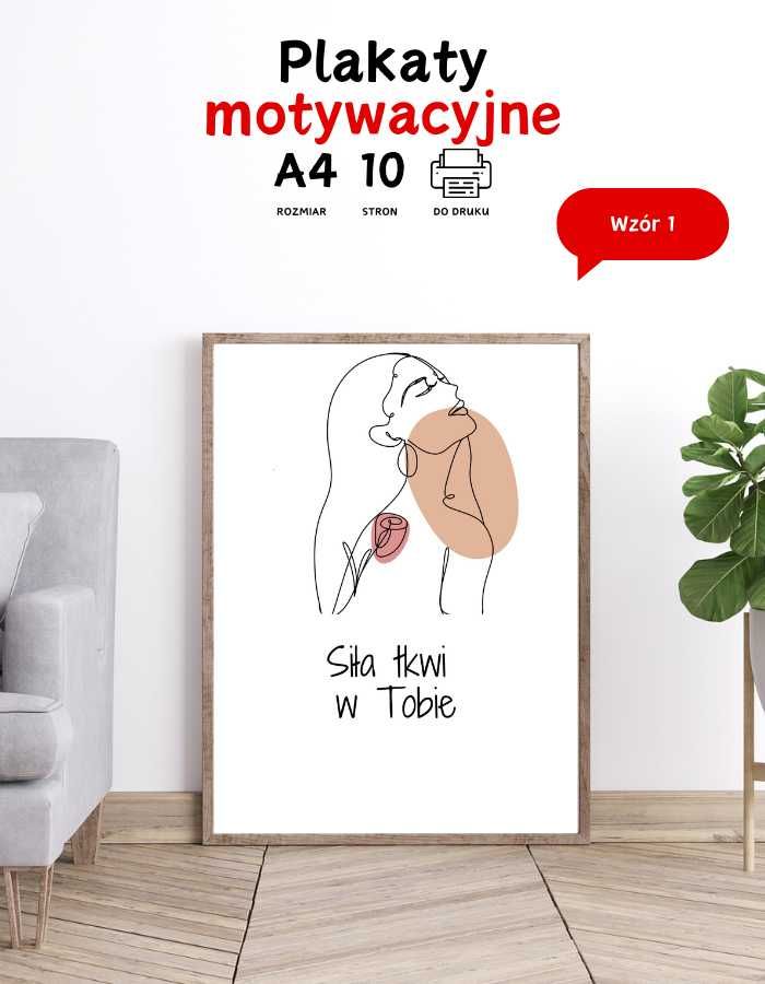 Plakaty motywacyjne na ścianę Line ART do biura A4 do druku