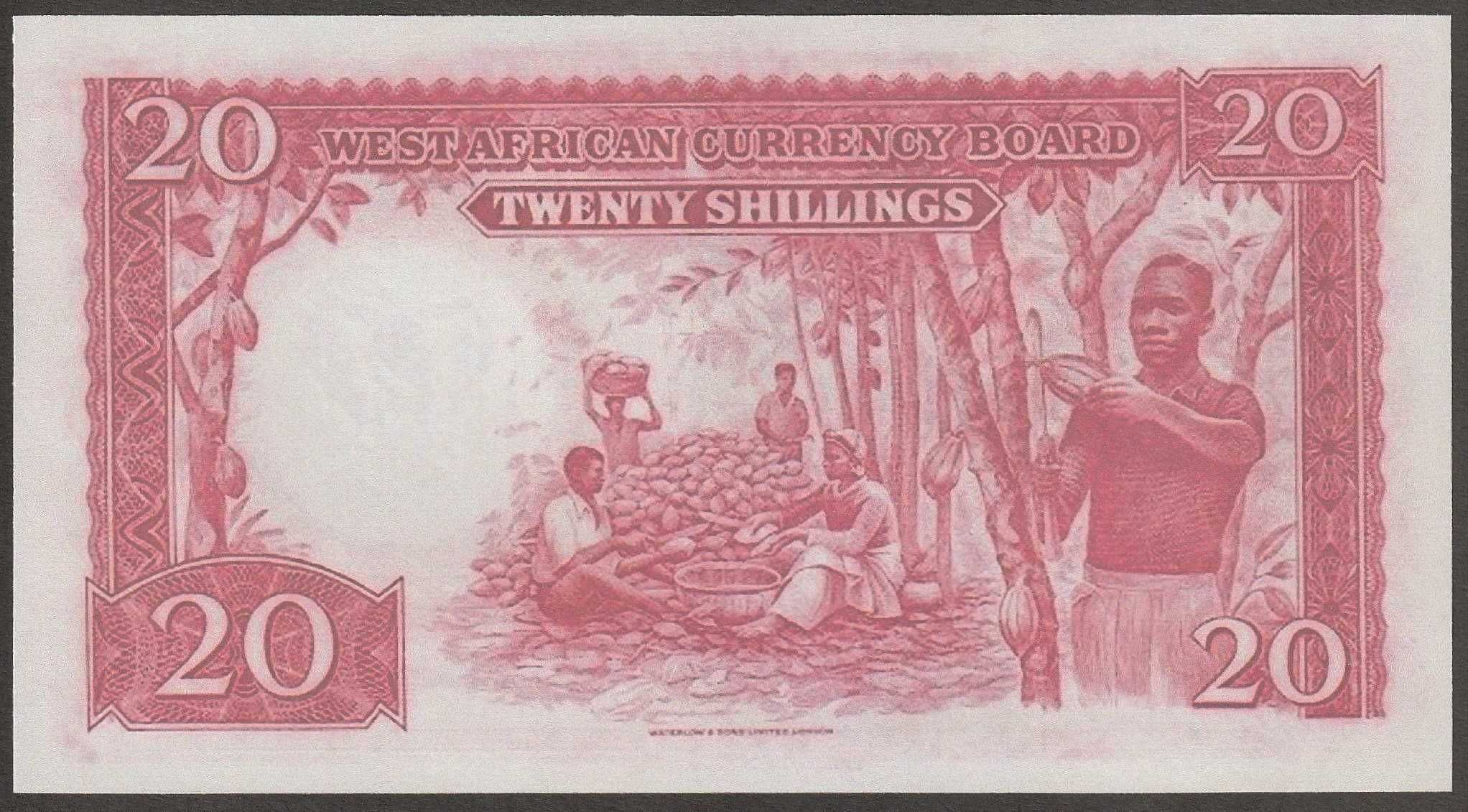 Brytyjska Afryka Zachodnia 20 shilling 1954