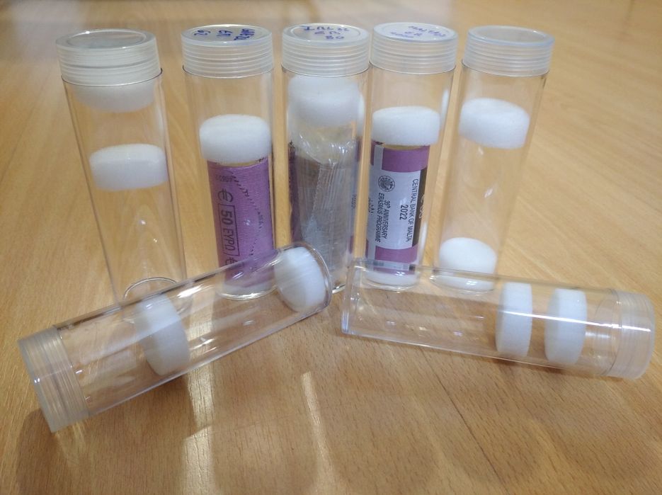 Tubos 27mm rolos moedas 2€