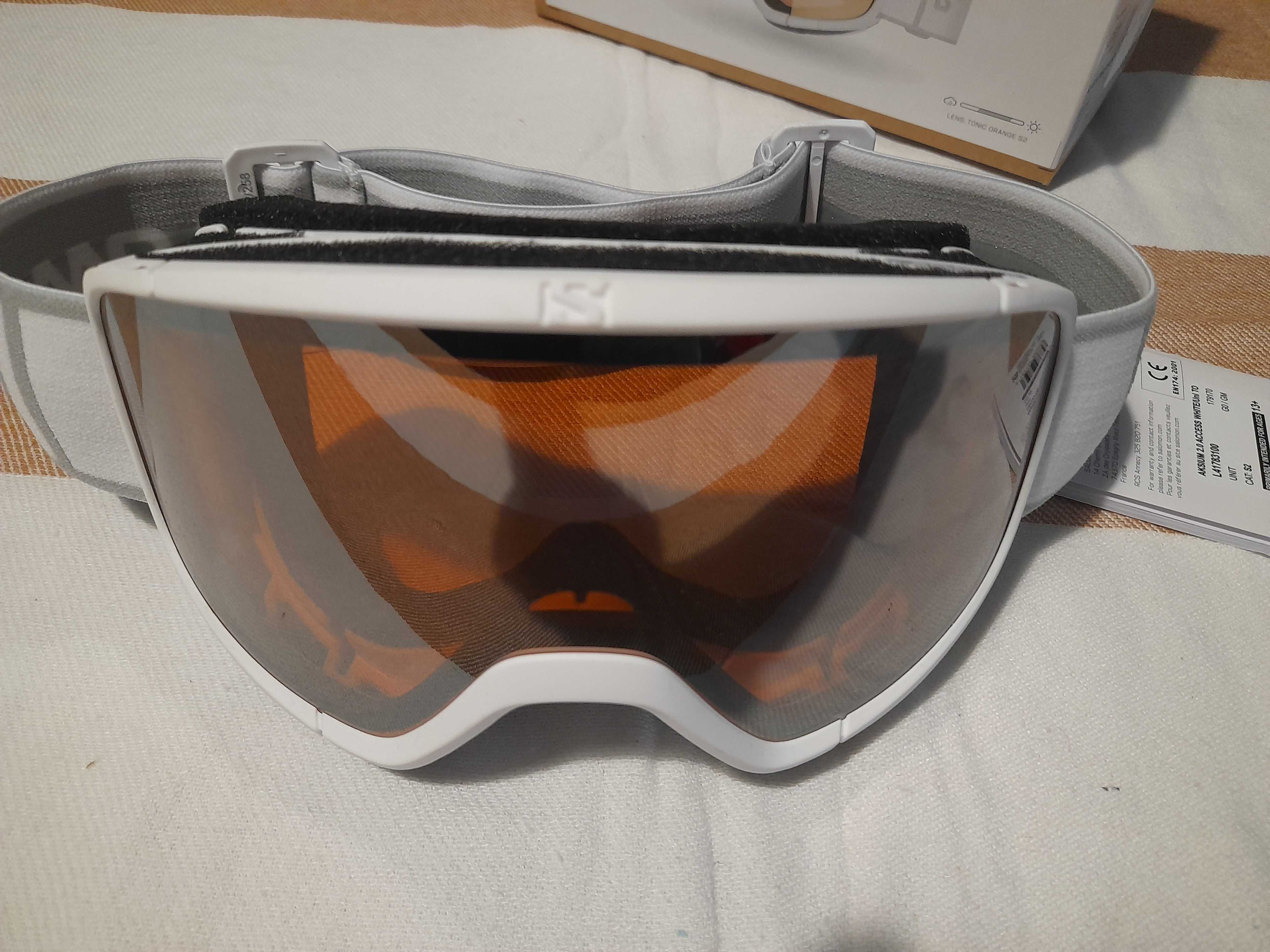 Gogle narciarskie Damskie SALOMON AKSIUM 2.0 WHITE Tonic Orange