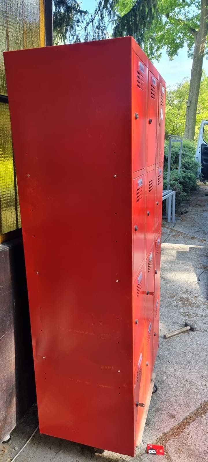 Szafa szafka pracownicza BHP metalowa czerwona 12 szafek MALAW