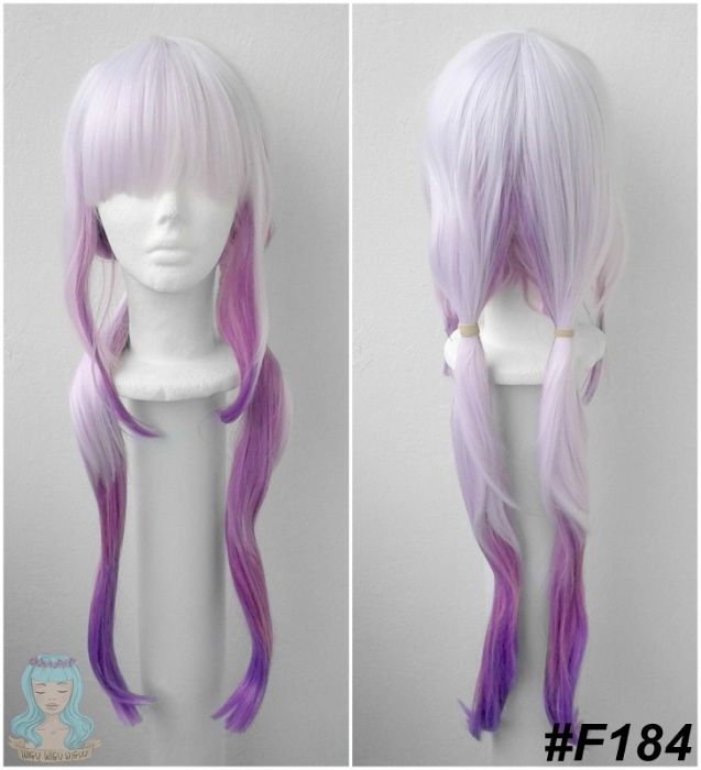 Kanna Kobayashi fioletowa ombre gradient peruka długa wig cosplay