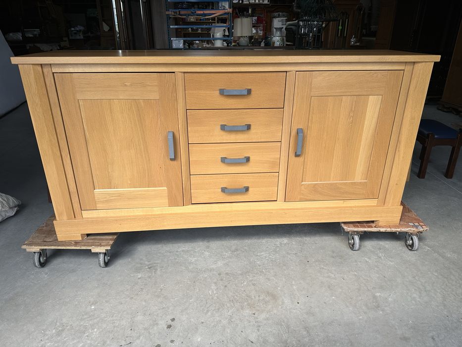 Dębowa prosta komoda 198cm - meble holenderskie