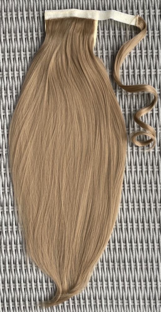 Premium Ultra włosy doczepiane, karmelowy blond, kucyk, treska ( 219 )