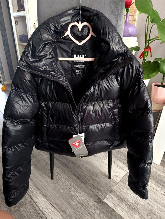 Czarna kurtka puffer pikowana damska Helly Hansen rozmiar XS 34 36