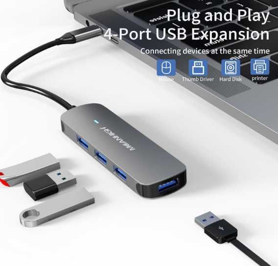 Hub USB C 4-portowy MEANHIGH