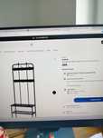 Nowy czarny metalowy wieszak z ławką i półką  Ikea
