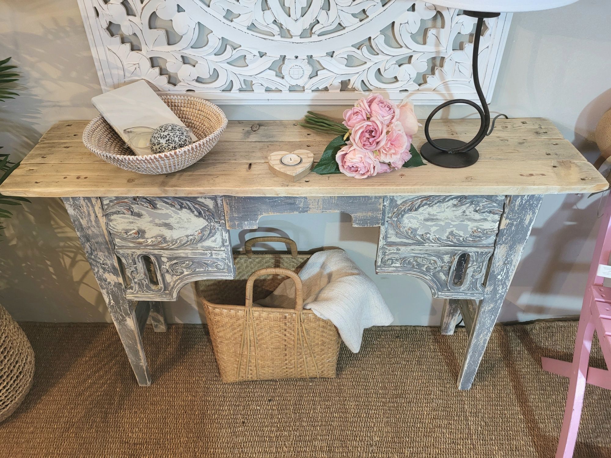 aparador, mesa, consola, cabeceira, oriental, decoracao, rustico