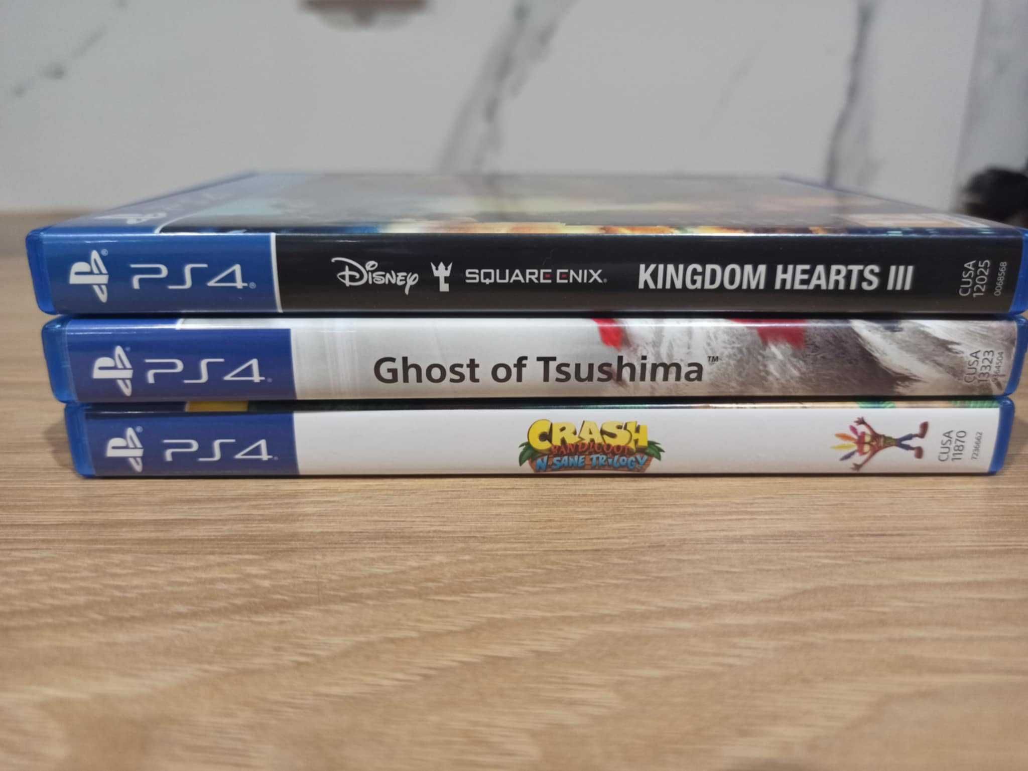 GRY PS4 ghost of tsushima, crash n sane trilogy, kingdom hearts 3