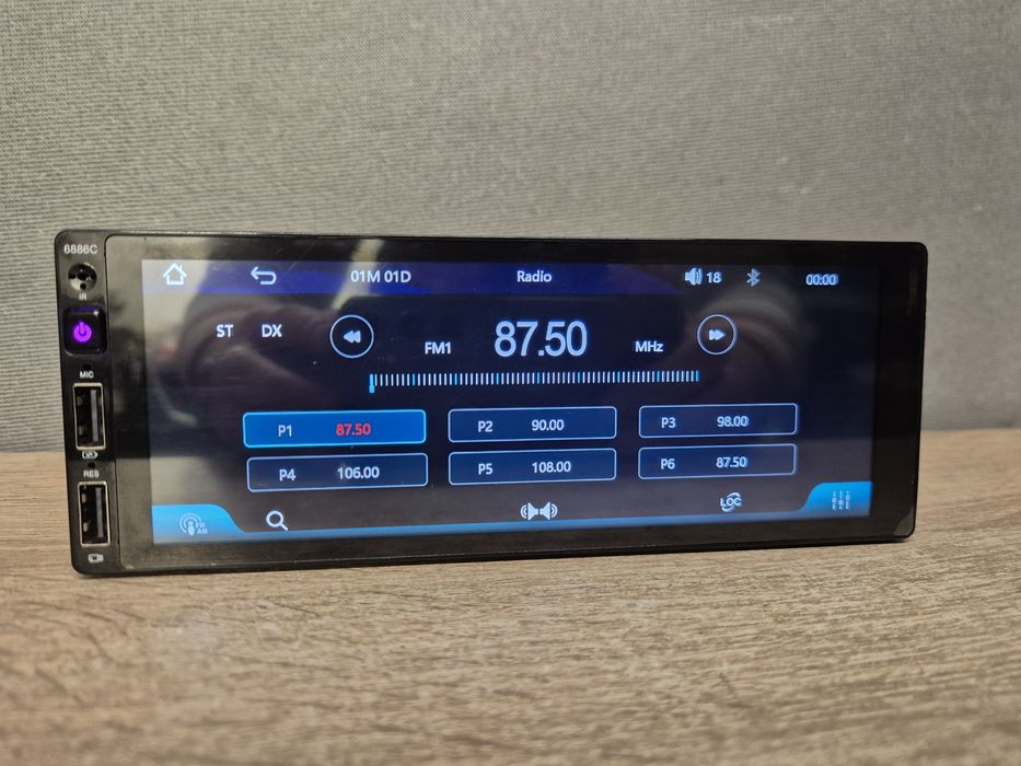 Radio Samochodowe duży ekran AndroidAuto USB, AUX, Bluetooth, kamera