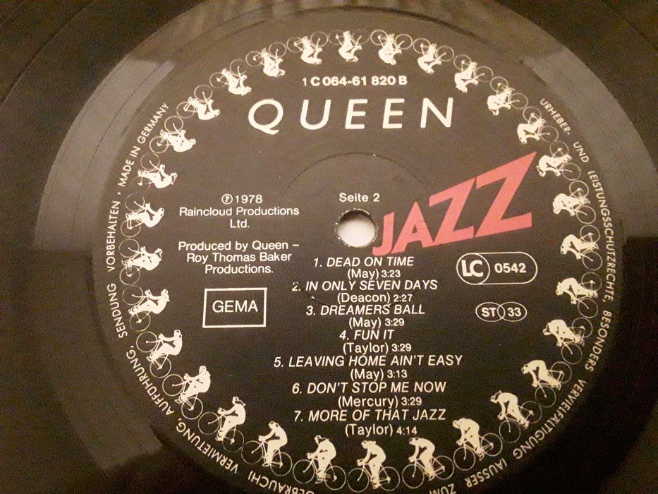 Виниловая пластинка Queen  Jazz  1978 г. (Poster)