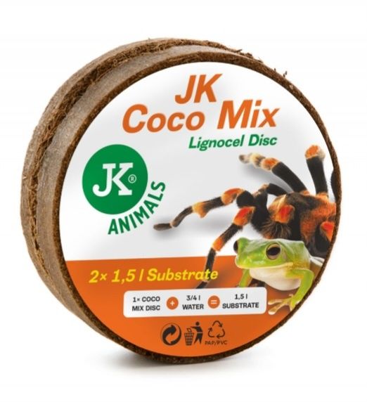 Podściółka JK Coco Mix Lignocel Disc, kruszonka kokos w dwóch krążkach