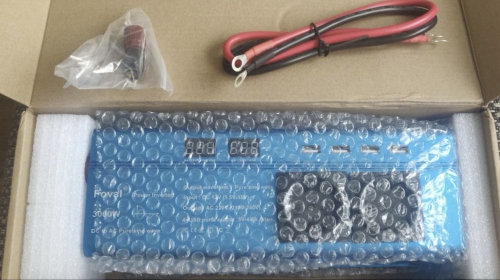 Інвертор FOVAL 1500/3000W 12V-220V з чистою синусоїдою