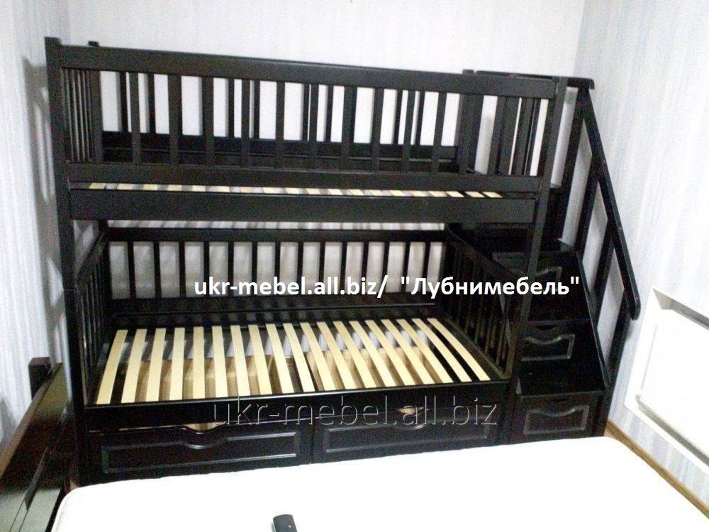 Кровать двухъярусная деревянная Фор, двоярусне (двоповерхове)ліжко