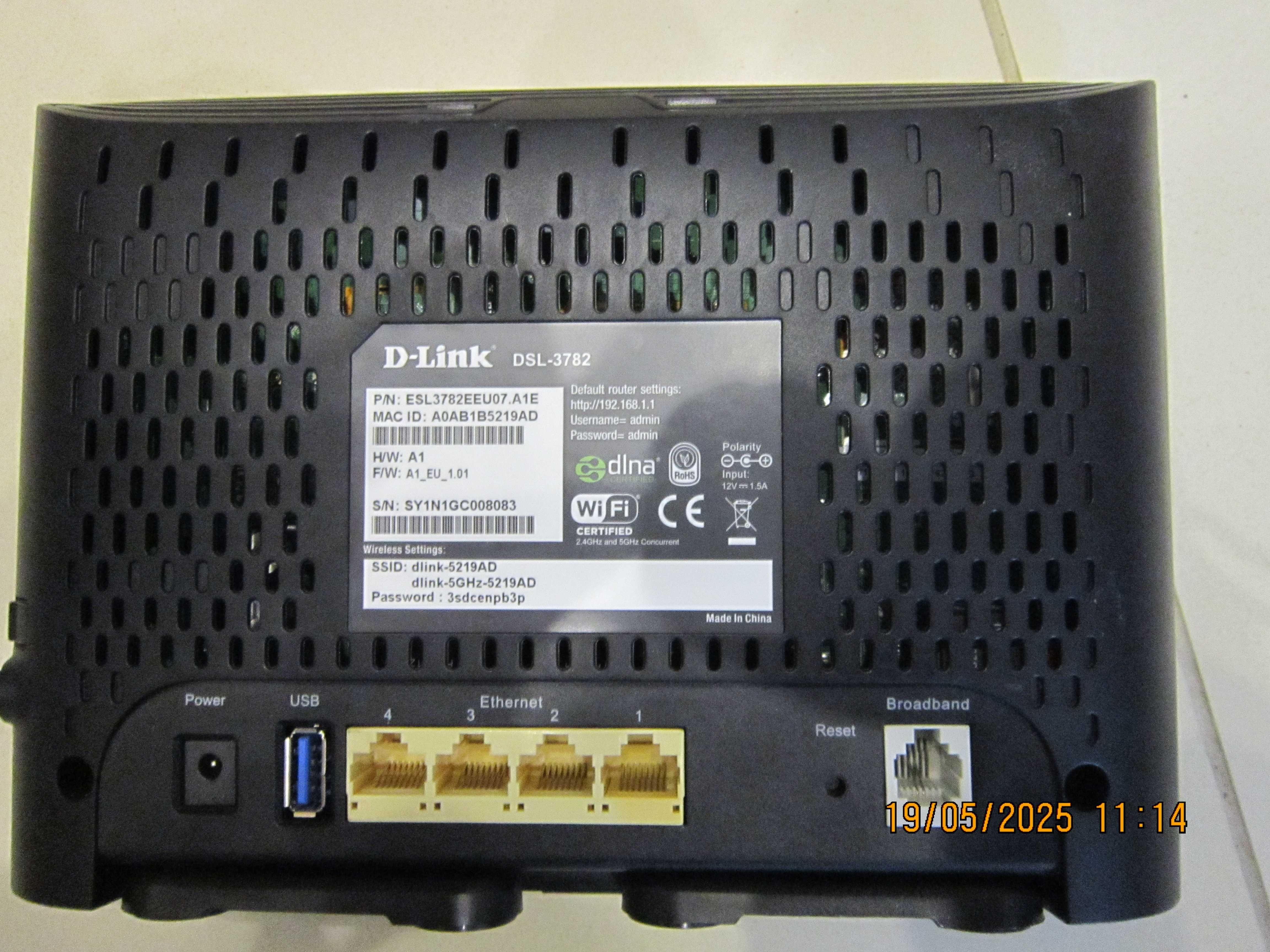 Router D-LINK DSL-3782 2.4 / 5 GHz