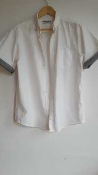 Biała koszula męska Cedarwood State krótki rękaw bawełna rozmiar L