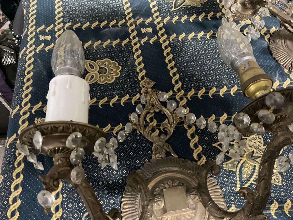 Par candieiros de parede latão ingleses 37 cm.  Anúncios abaixo