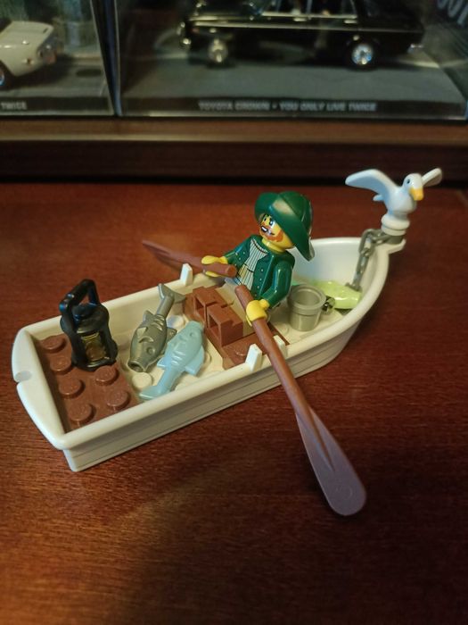Lego rybak z łódką akcesoria do pasuje zestawu latarnia morska 21335