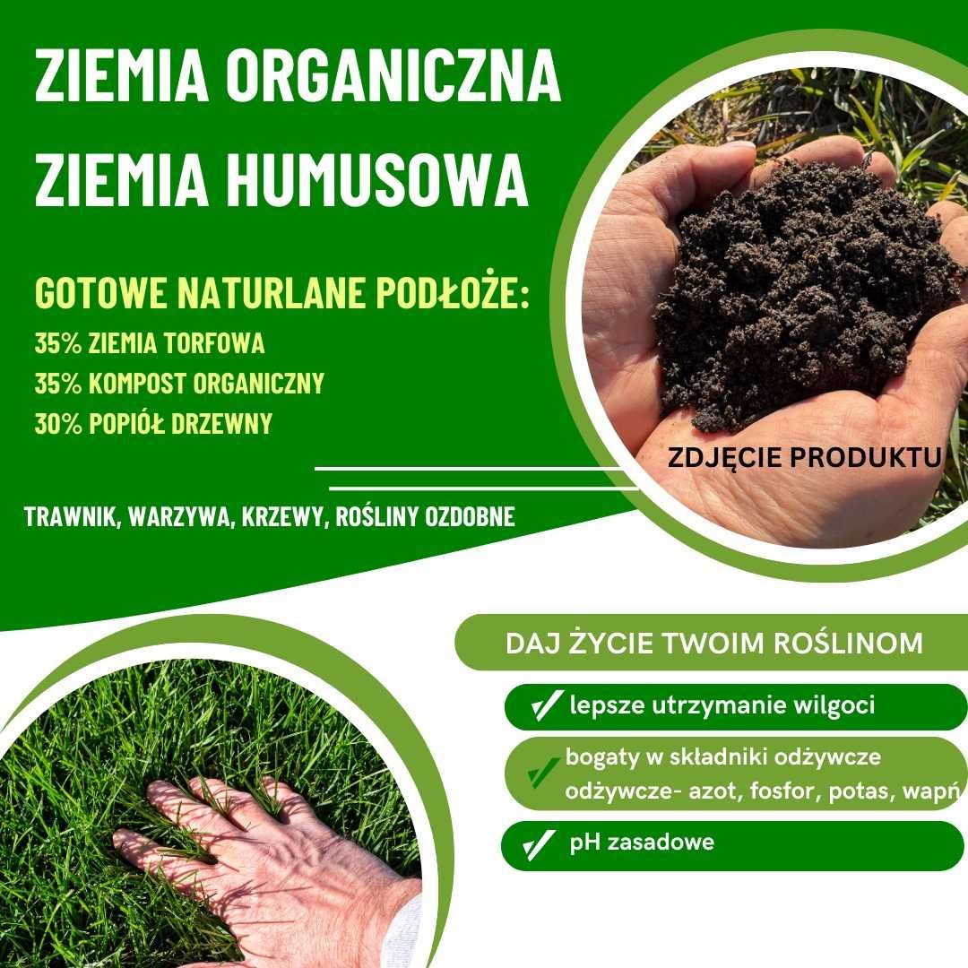 Ziemia Organiczna Ogrodowa Humusowa Czarnoziem + Kompost + Obornik
