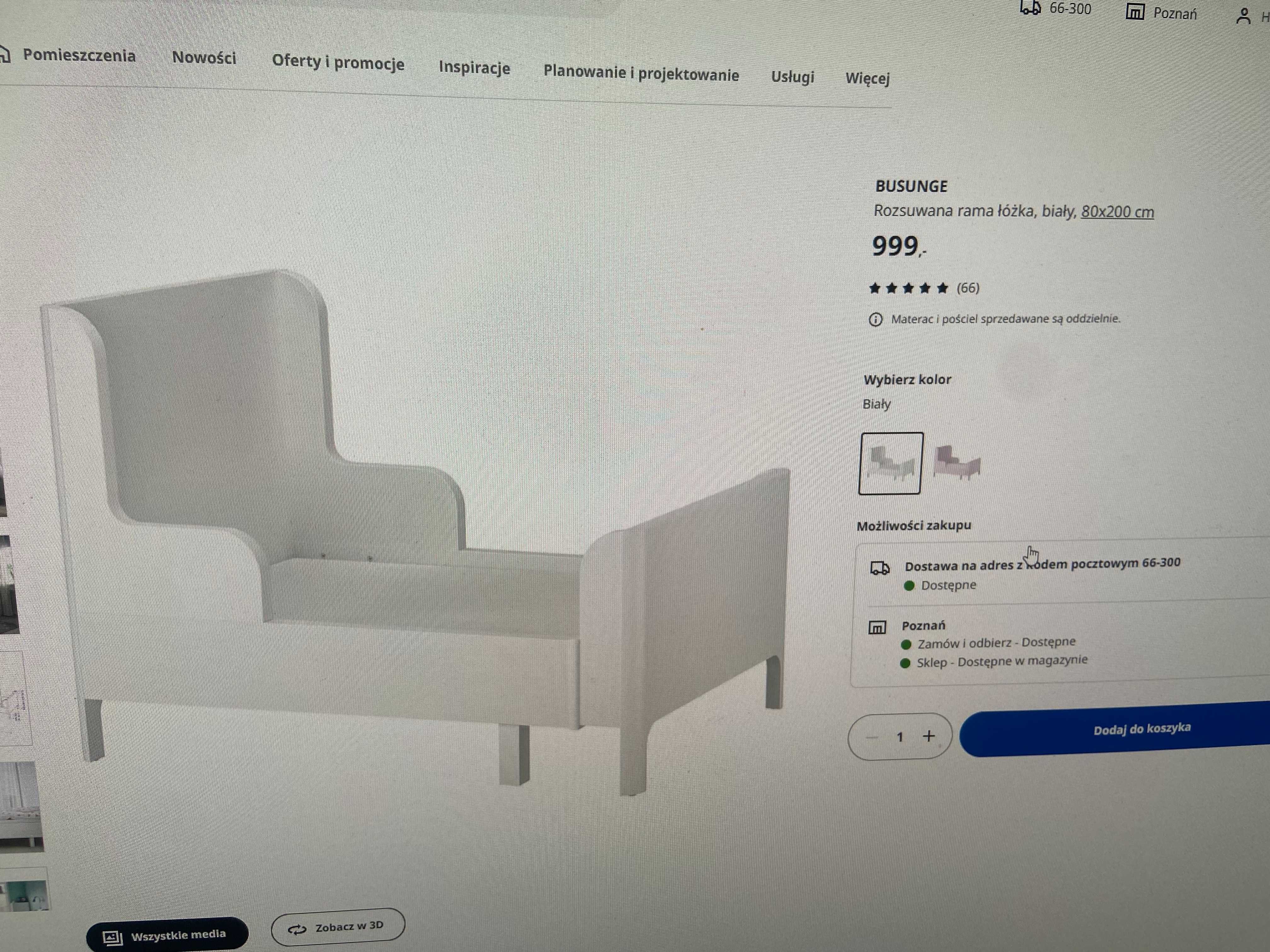 Łóżko dzieciece rosnące z materacem IKEA