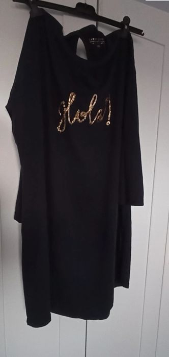 Tunika sukienka z aplikacją z cekinów. Śliczna Plus Size