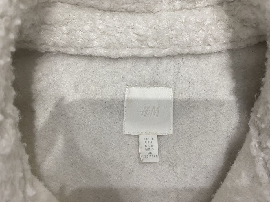 Baranek kurtka koszula H&M złamana biel L