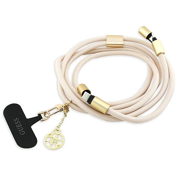 Kabel Guess CBDY 4G Charm USB-C / USB-C 150cm - beżowy