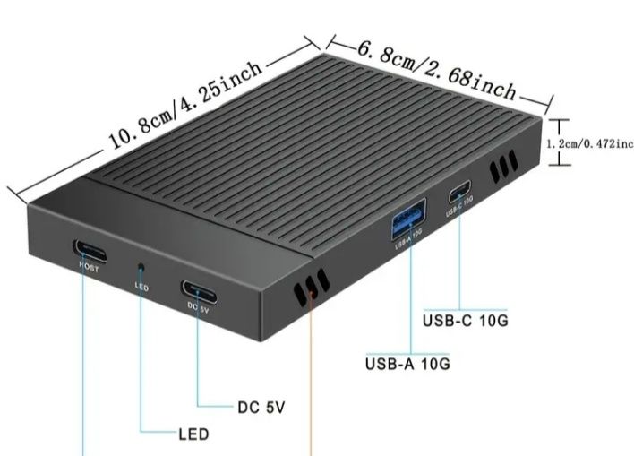Dock 2x MVME Host SSD M.2 M Key USB-C