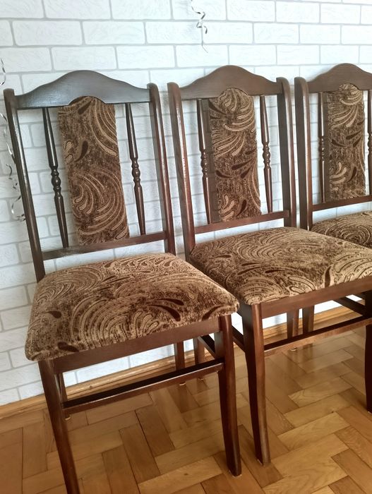 ELEGANCKIE krzesła komplet 6szt. brąz drewno salon kuchnia pokój