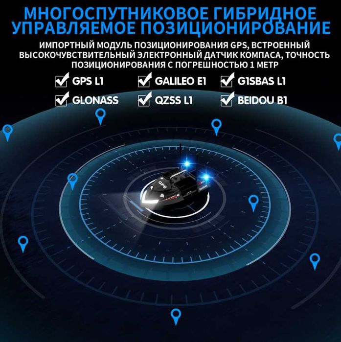 Кораблик для рыбалки Flytec V802 PRO GPS 160 точек 5200 мАч