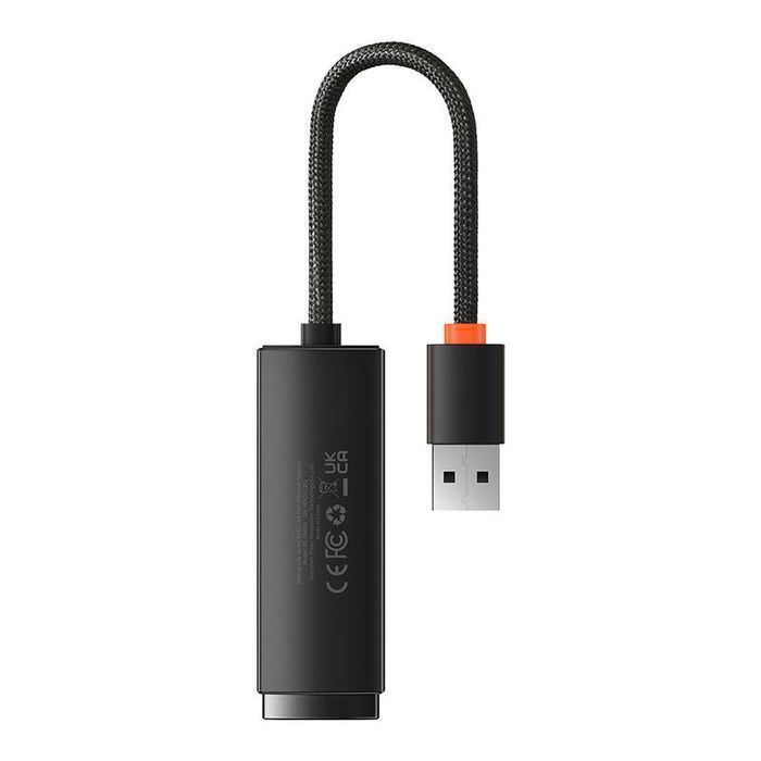 Adapter Sieciowy Baseus Lite Series Usb Do Rj45, 100Mbps (Czarny)