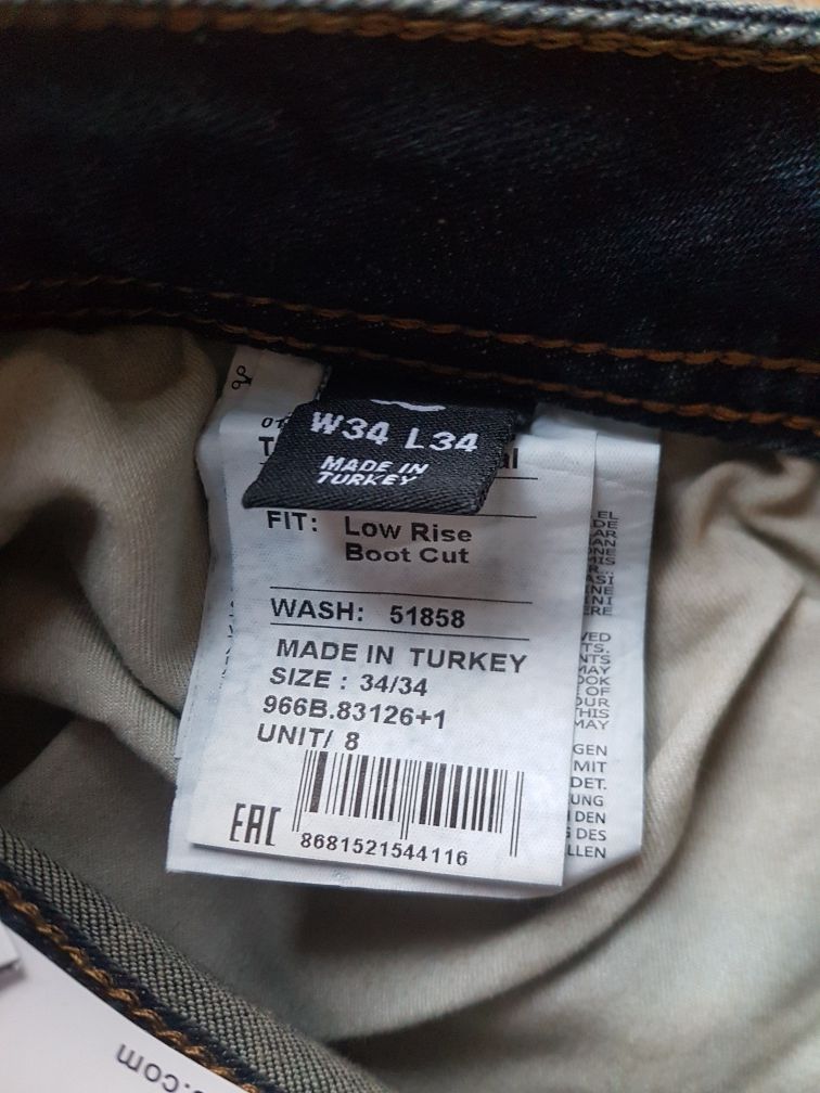 LTB Jeans dżinsy jeansy spodnie męskie dzwony W34 L34 granatowe XL