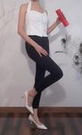 Glam rock denim Black jeans Czarne dżinsy skinny z cyrkoniami