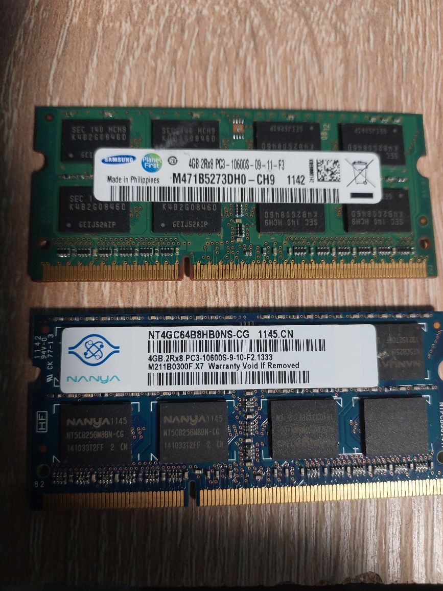 Sprzedam kosci ram do laptopa 2x4gb