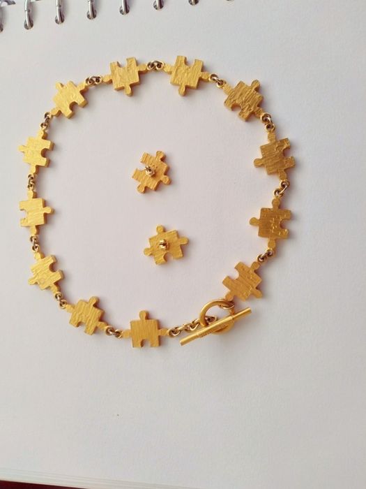 Colar e Brincos como novos Biche de Bere - bijuteria francesa