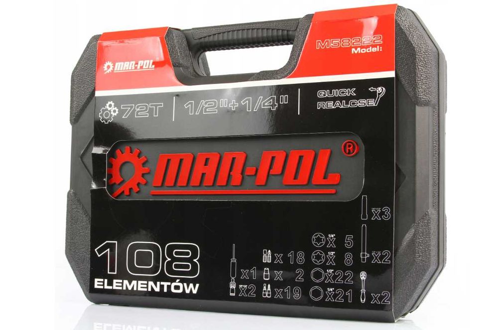 Набір інструментів / головок/ ключей MAR-POL 108 ел инструментов набор