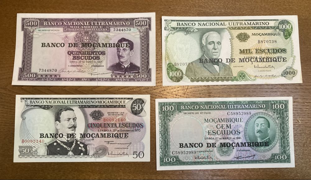 4 notas de Moçambique Novas
