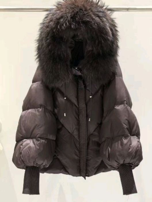 Пуховик хутро єнот