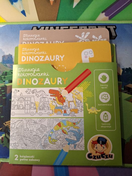 Kolorowanki długie DINOZAURY2 szt. Nowe