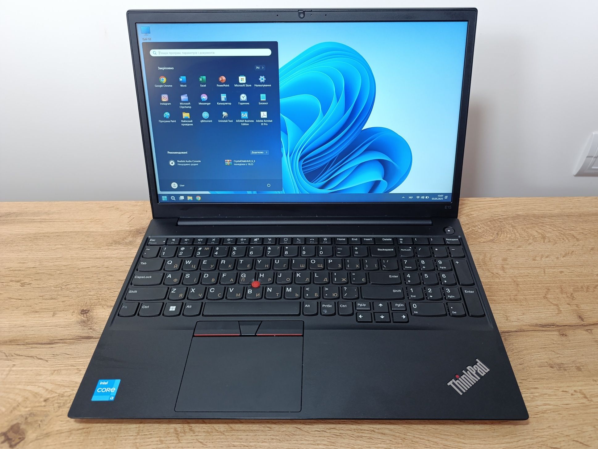 15'6 FHD ноутбук Lenovo E15/i3-1115G4/8GB DDR4/SSD 256GB/АКБ 8% зносу